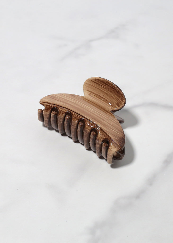 Wood Effect Hair Claw Clip Brown HAIR - Shop Miss A