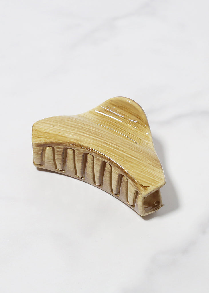 Wood Effect Hair Claw Clip Tan HAIR - Shop Miss A