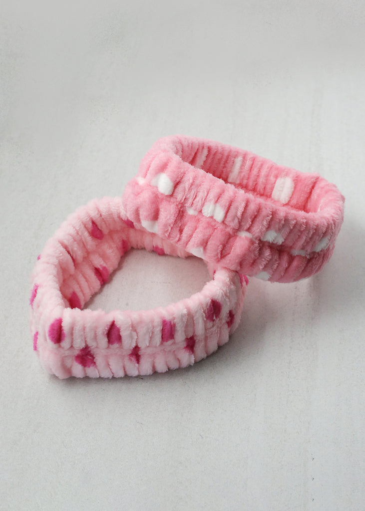 Dotted Wide Spa Headband Pink - Random HAIR - Shop Miss A