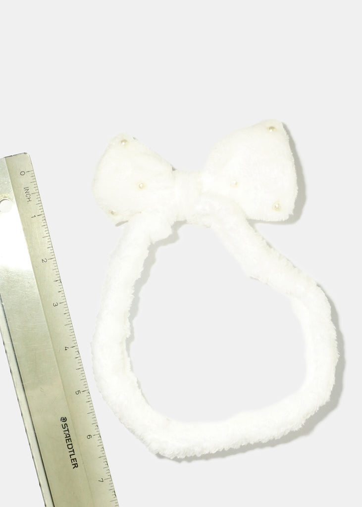 Small Bow & Pearls Spa Headband  HAIR - Shop Miss A