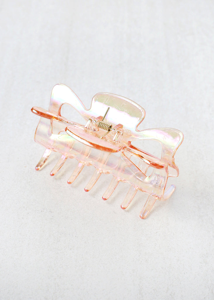 Glossy Medium Claw Hair Clip Peach HAIR - Shop Miss A