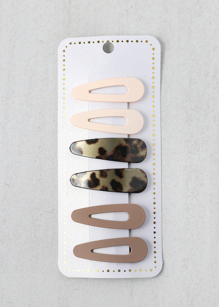 6 PC Assorted Snap Clip Cream/Brown HAIR - Shop Miss A