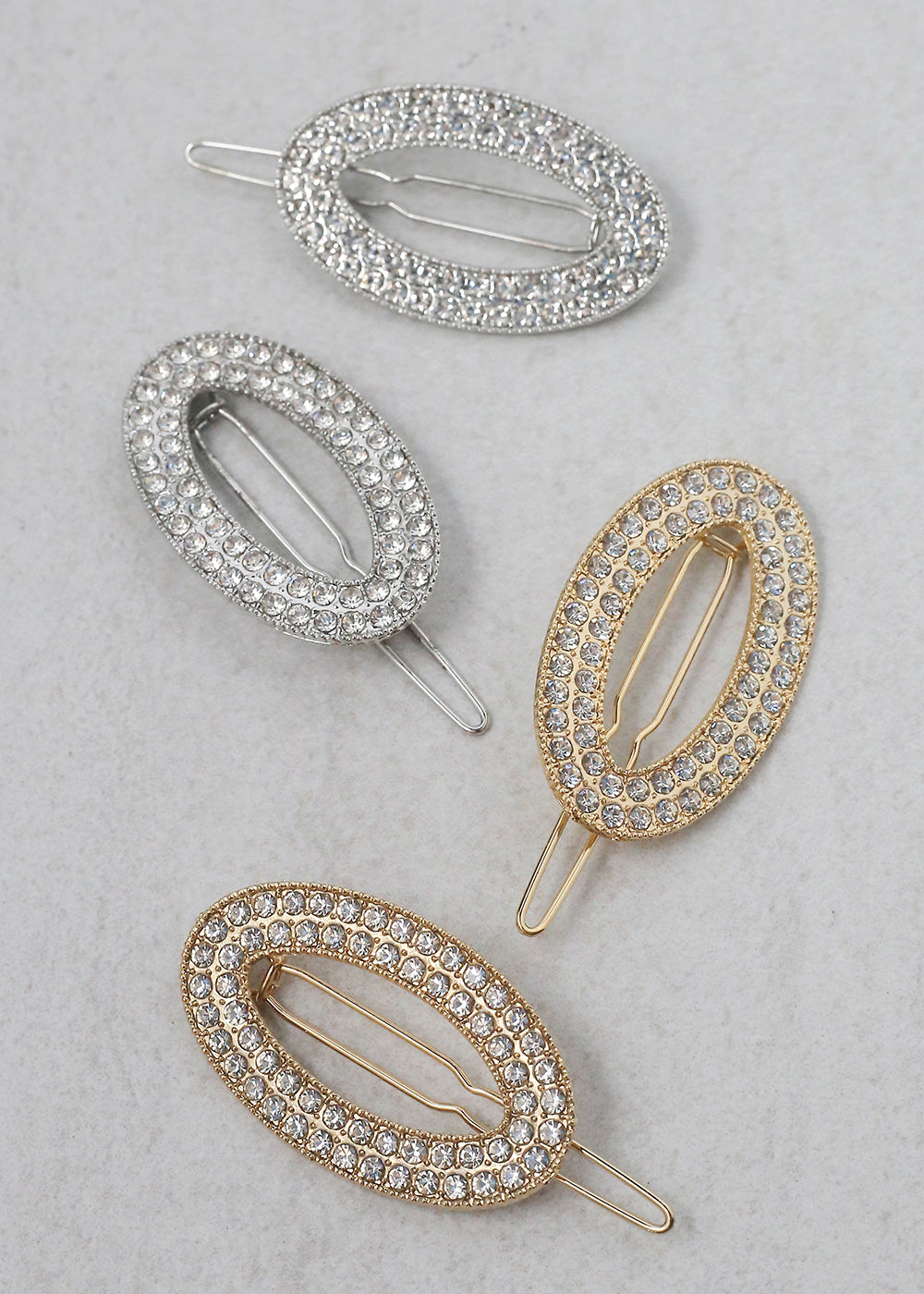 2-PC Oval Rhinestone Hair Clip – Shop Miss A