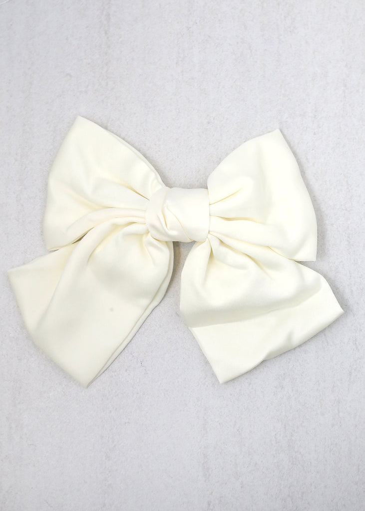 Soft Bow Hair Clip White HAIR - Shop Miss A