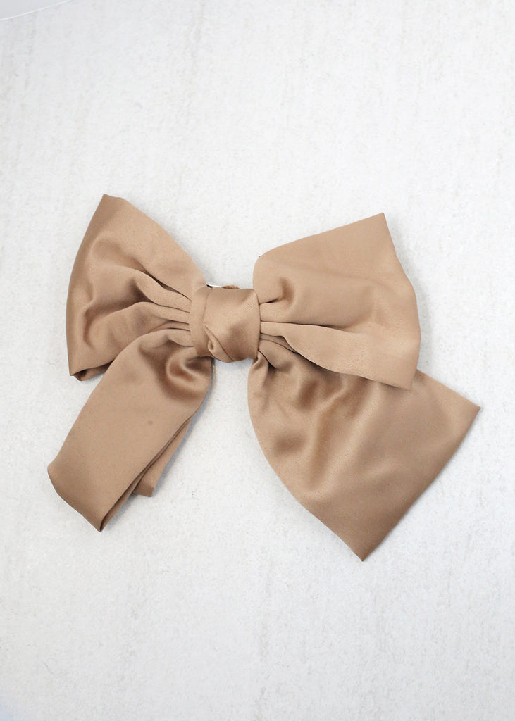 Soft Bow Hair Clip Brown HAIR - Shop Miss A