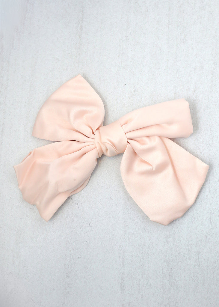 Soft Bow Hair Clip Peach HAIR - Shop Miss A