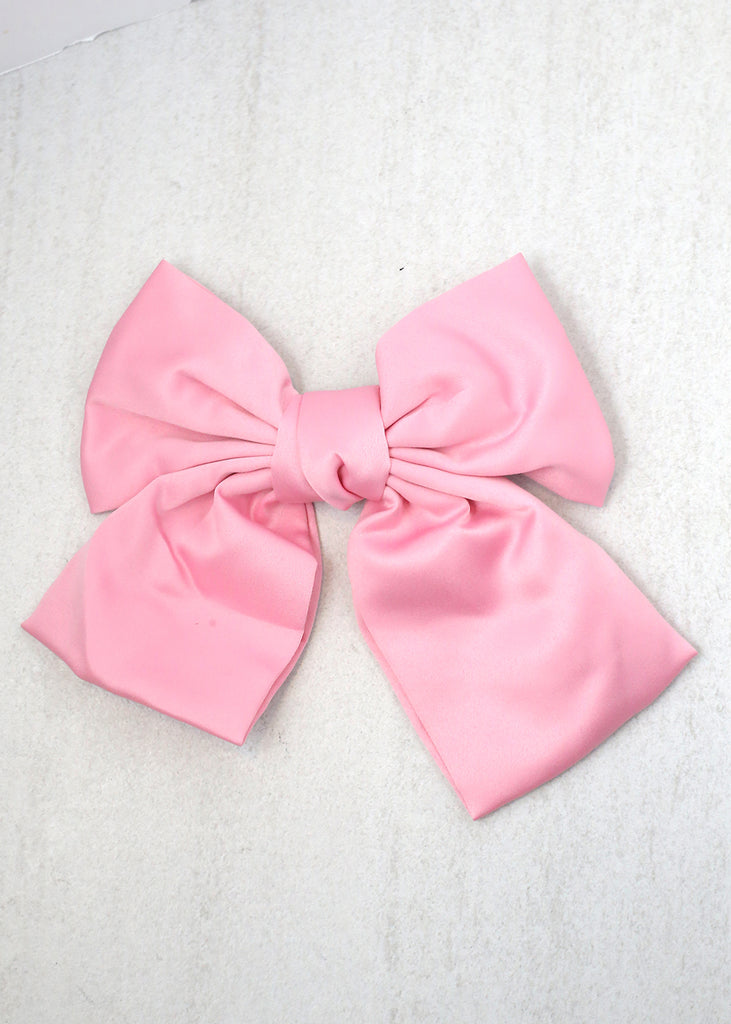 Soft Bow Hair Clip Pink HAIR - Shop Miss A