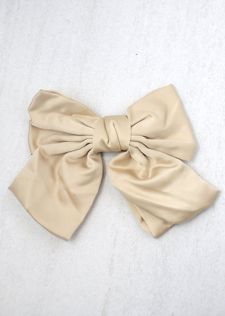 Soft Bow Hair Clip Light Brown HAIR - Shop Miss A