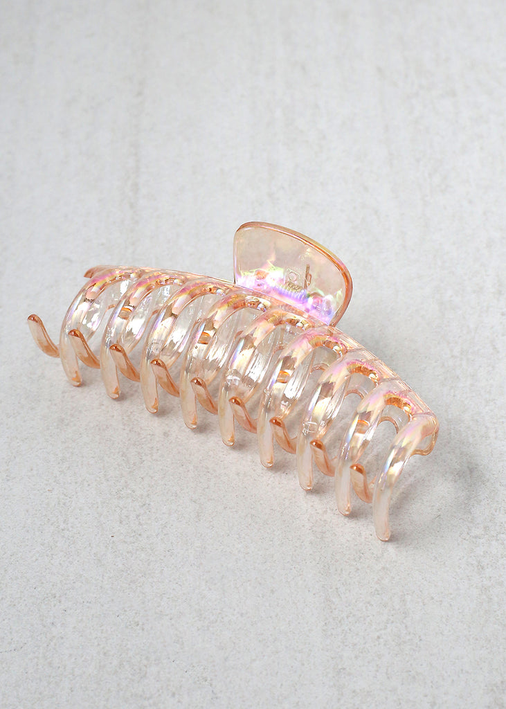 Large Clear Jaw Clip Peach HAIR - Shop Miss A