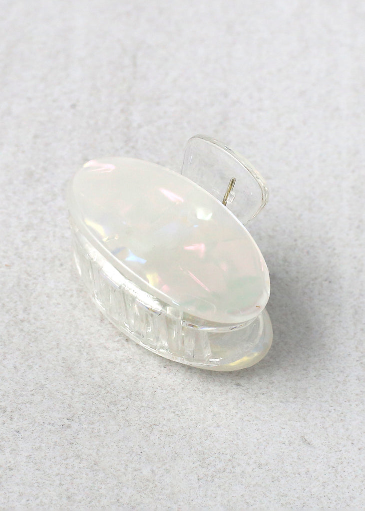 Mini Oval Marble Jaw Clip White HAIR - Shop Miss A