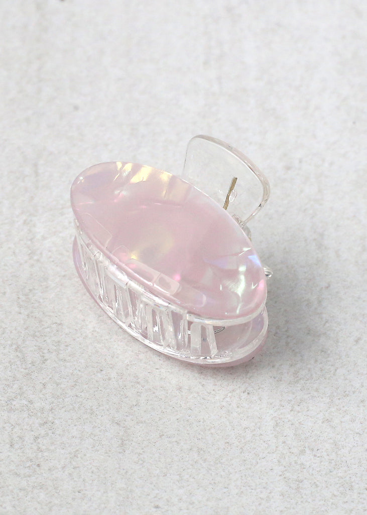 Mini Oval Marble Jaw Clip Pink HAIR - Shop Miss A