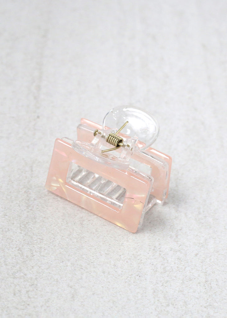 Mini Rectangle Marble Jaw Clip Peach HAIR - Shop Miss A