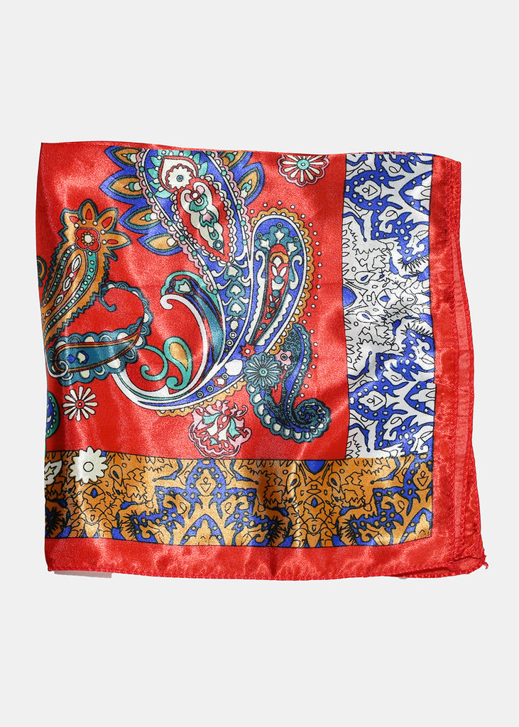 Paisley Print Headscarf Red HAIR - Shop Miss A