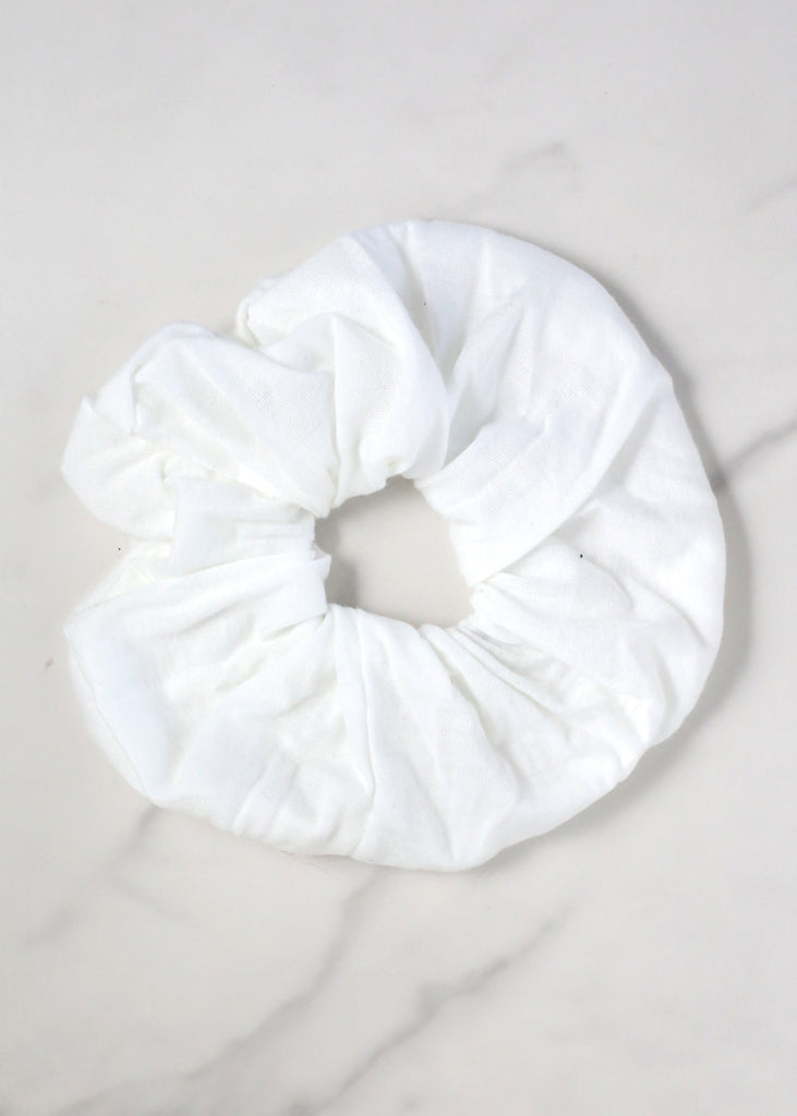 Soft Vibrant Hair Scrunchies White HAIR - Shop Miss A