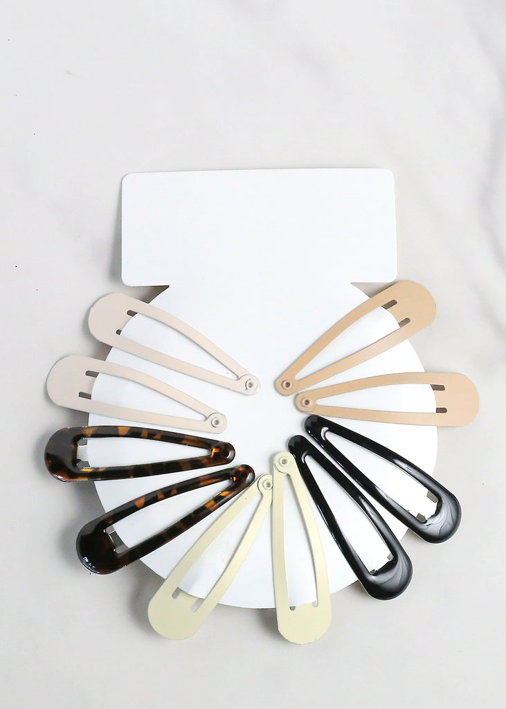 10 PC Neutral Snap Hair Clips  HAIR - Shop Miss A