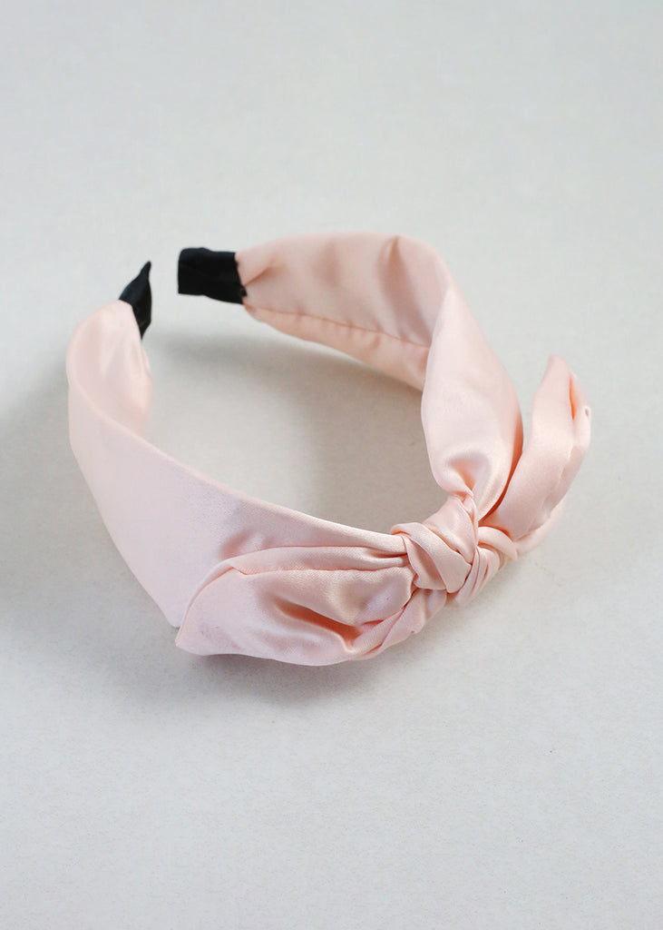 Satin Bow Headband Pink HAIR - Shop Miss A