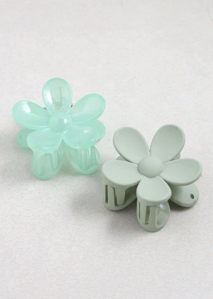 Colorful 2 PC Daisy Hair Clips Green HAIR - Shop Miss A