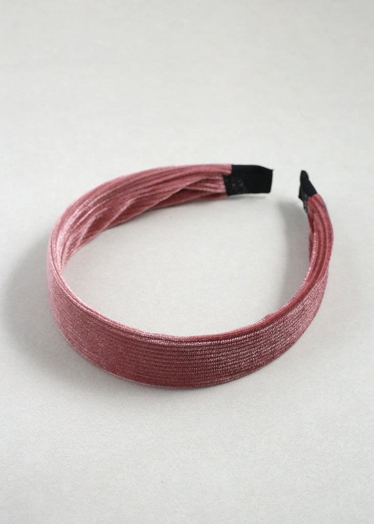 Classic Velvet Hairband Pink HAIR - Shop Miss A