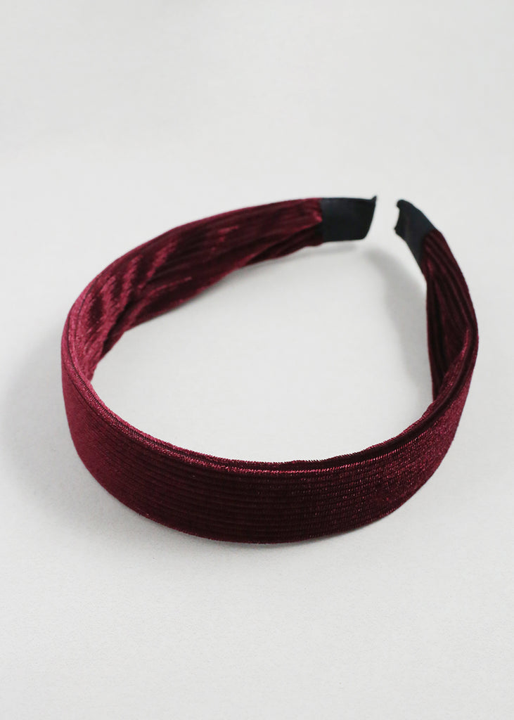 Classic Velvet Hairband Burgundy HAIR - Shop Miss A