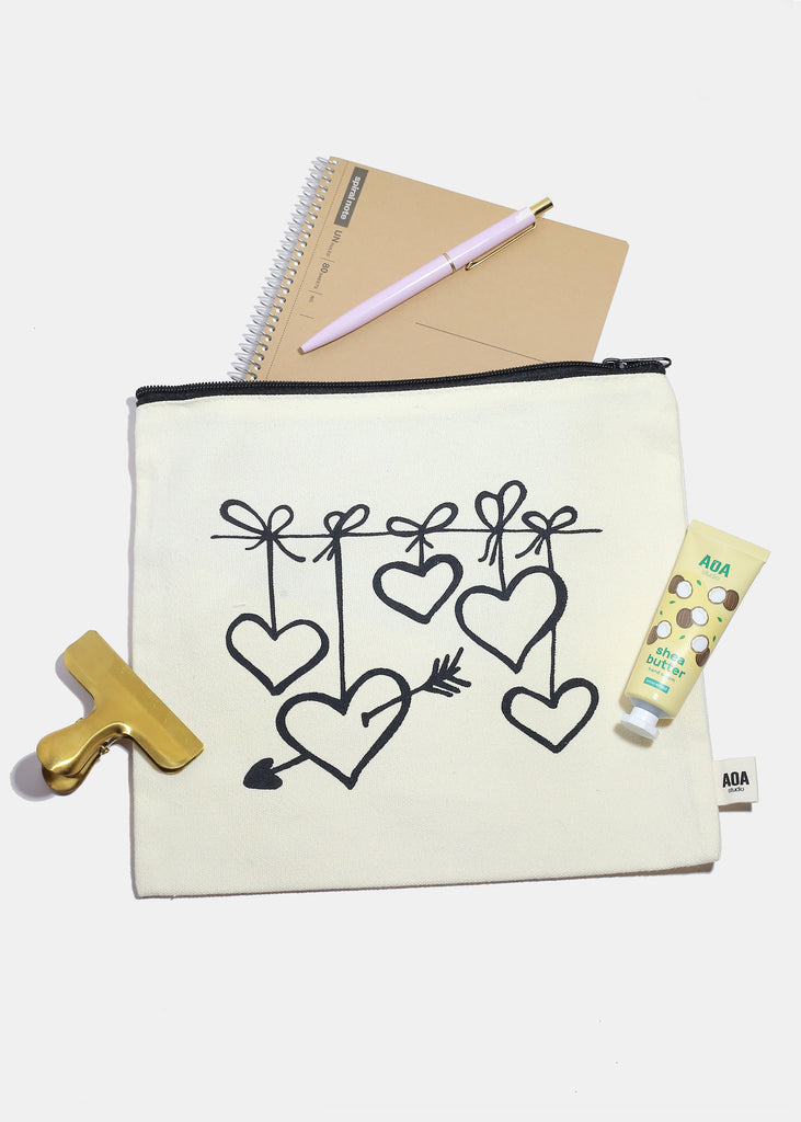 AOA Large Canvas Bag - Heart of Hearts  COSMETICS - Shop Miss A