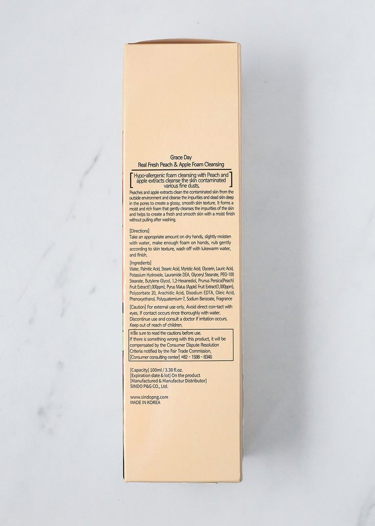 SINDO Graceday Real Fresh Peach & Apple Foam Cleanser  Skincare - Shop Miss A