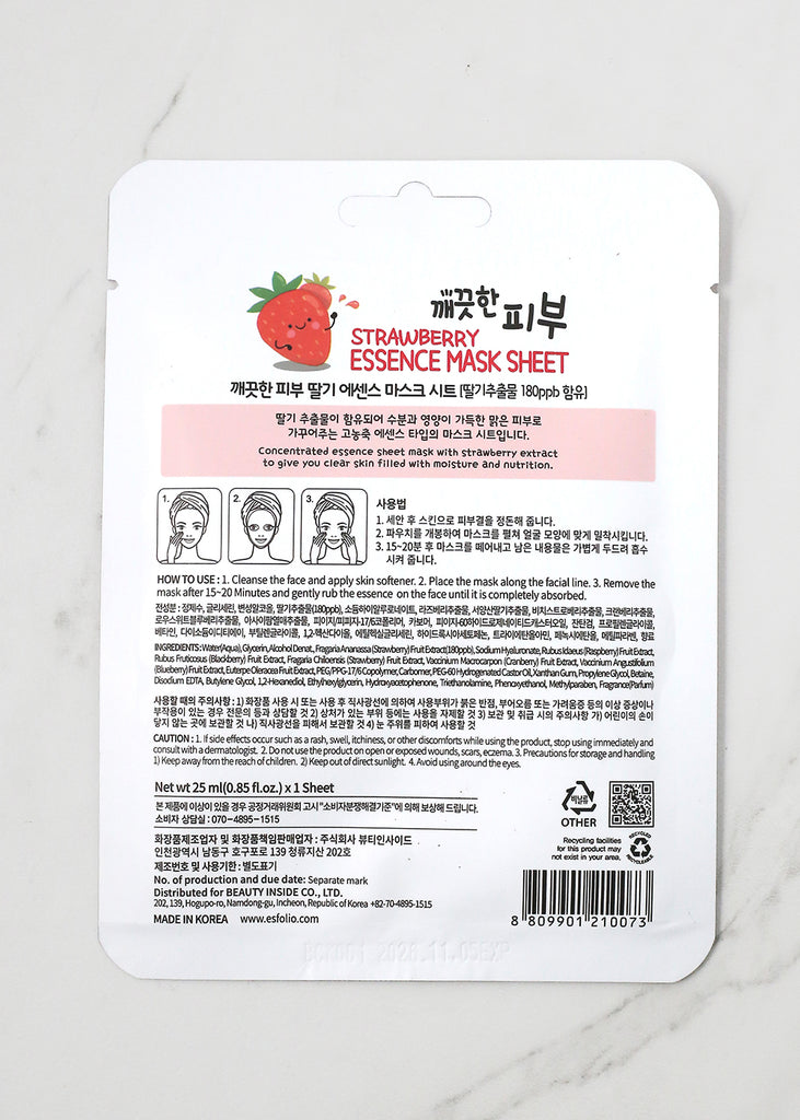 ESFOLIO Pure Essence Mask Sheet - Strawberry  Skincare - Shop Miss A