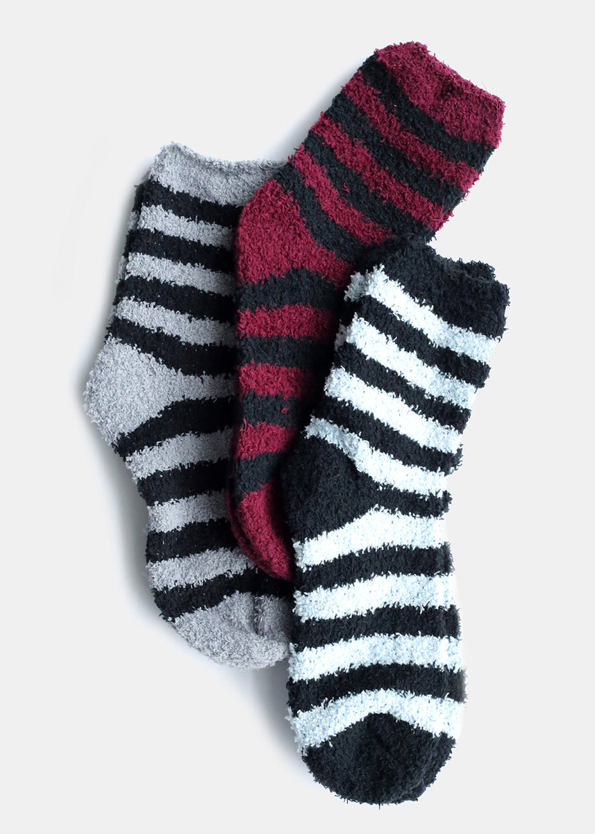 Fuzzy Socks with Stripes – Shop Miss A