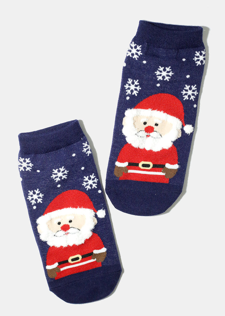 Christmas Design Socks Santa/blue ACCESSORIES - Shop Miss A