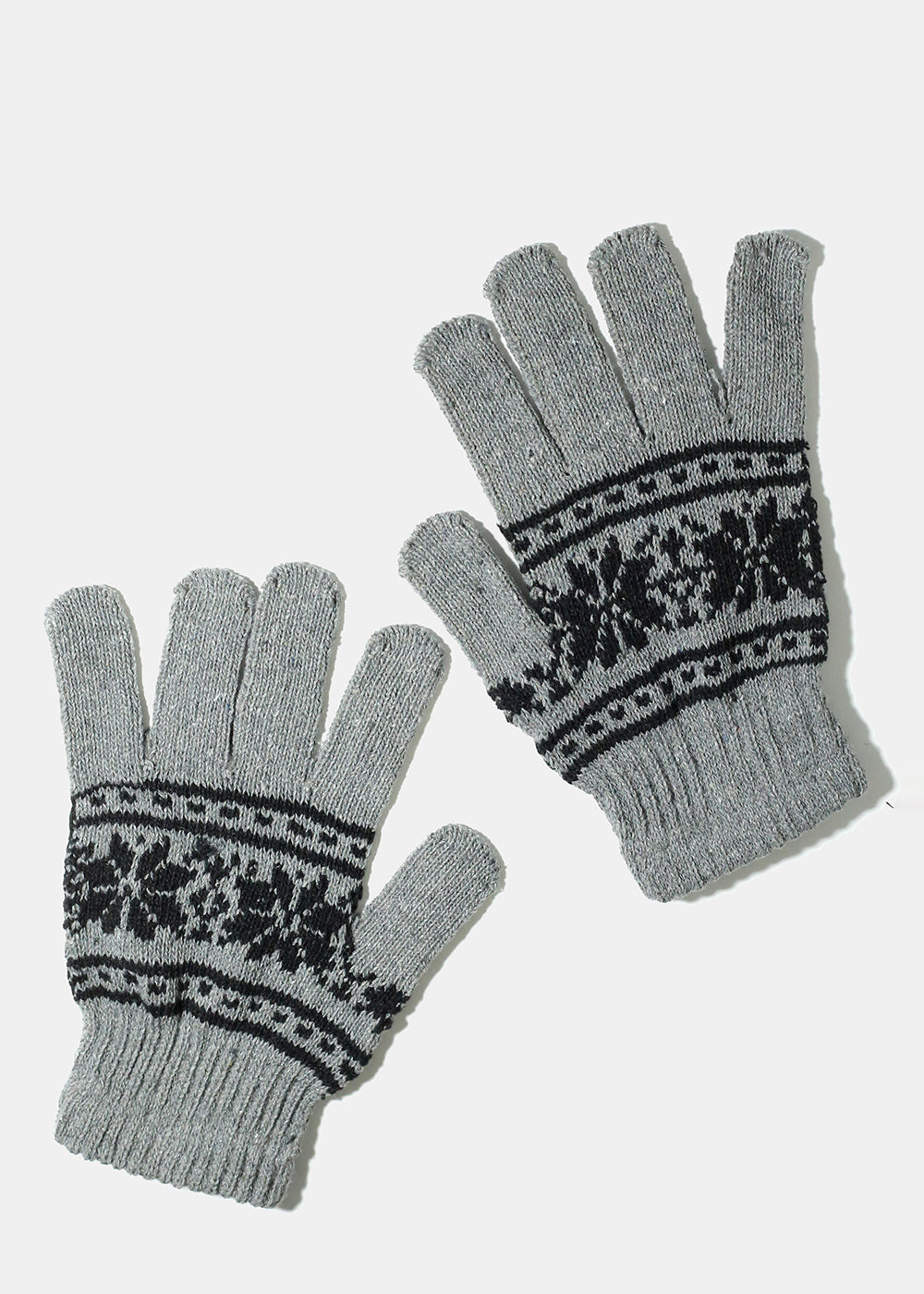 Hand Knit Bubble Mittens - Grey