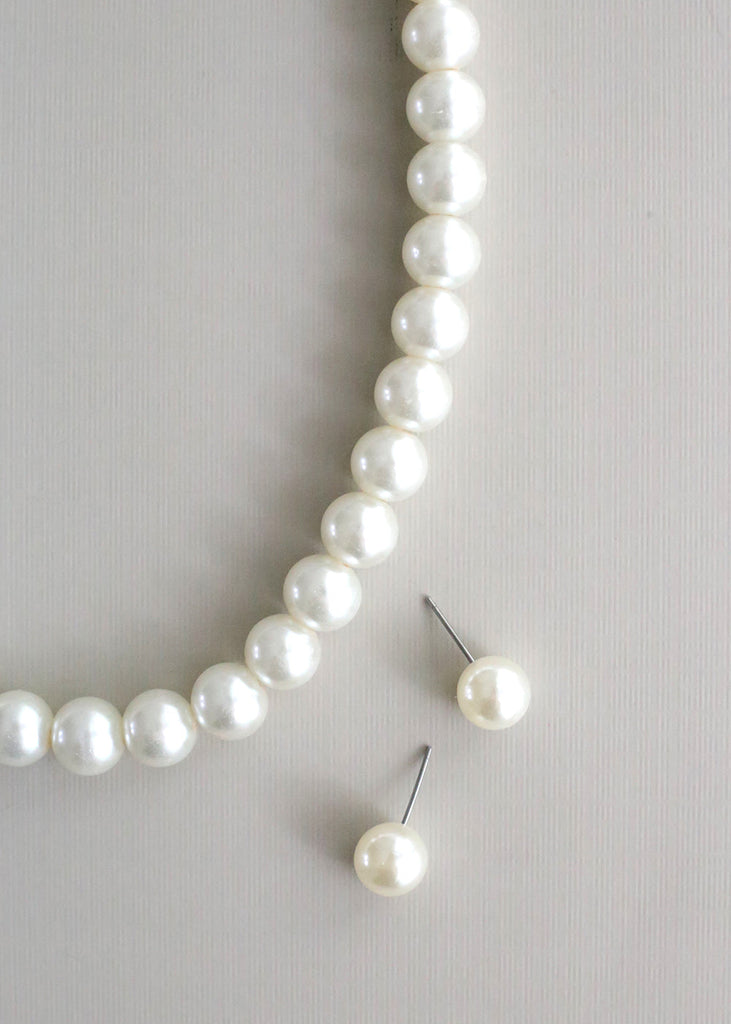 Pearl Necklace with Earring Set  JEWELRY - Shop Miss A