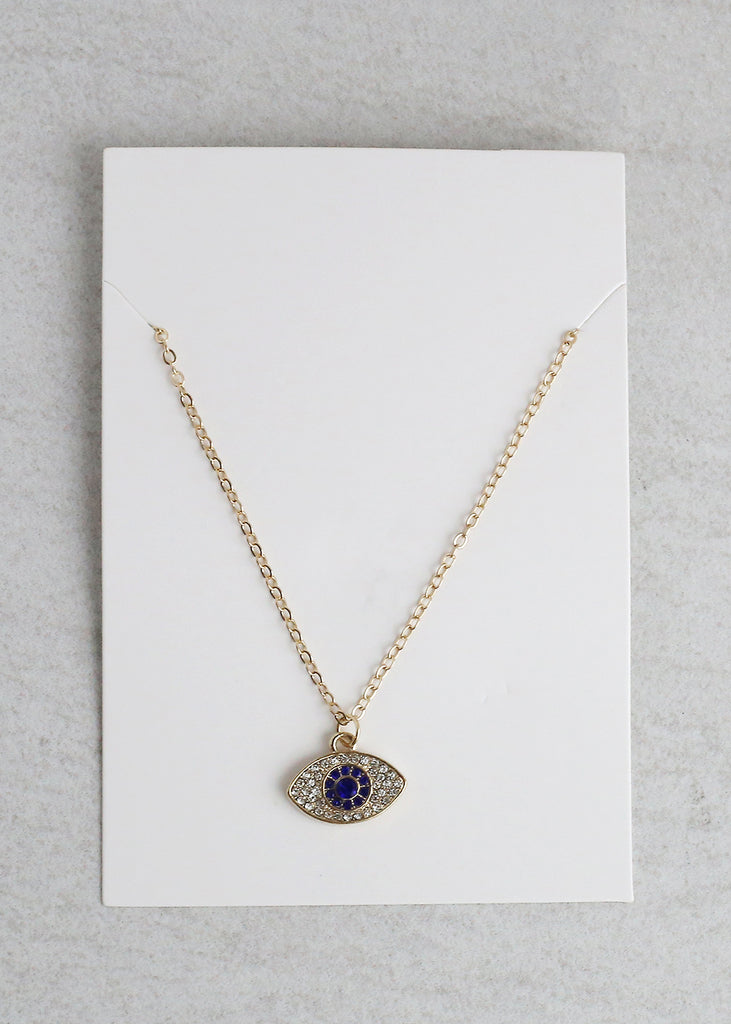 Dazzling Evil Eye Necklace Gold JEWELRY - Shop Miss A