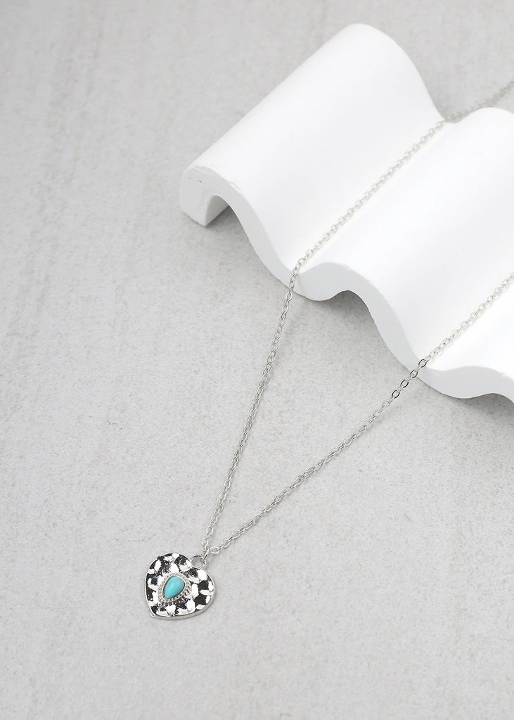 Heart with Stone Necklace  JEWELRY - Shop Miss A