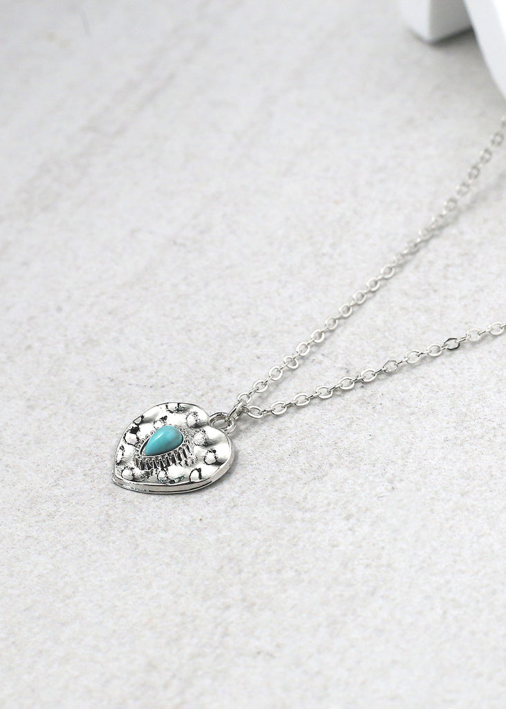 Heart with Stone Necklace  JEWELRY - Shop Miss A