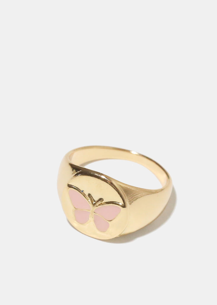 Gold Enamel Butterfly Ring 7/L. Pink JEWELRY - Shop Miss A