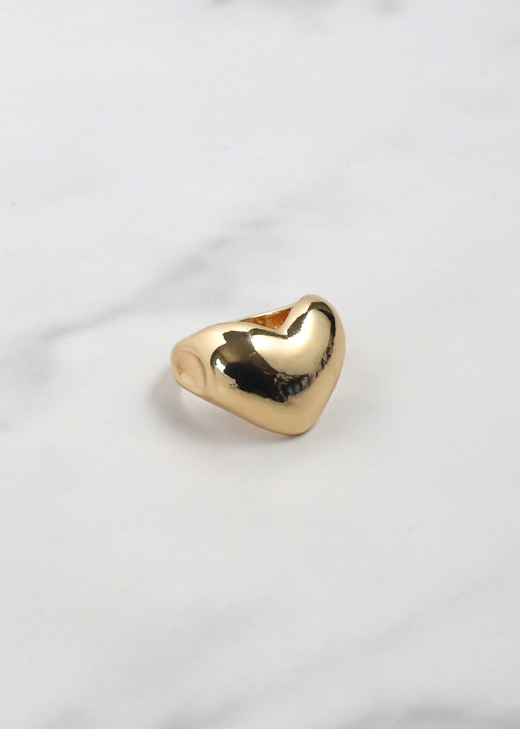 Chic Heart Ring Gold - Size 17 JEWELRY - Shop Miss A