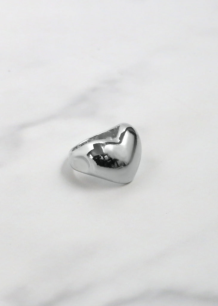 Chic Heart Ring Silver - Size 17 JEWELRY - Shop Miss A