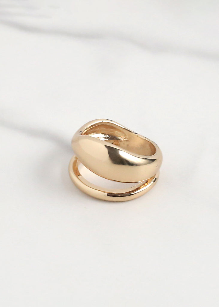 Double Wave Ring Gold - Size 17 JEWELRY - Shop Miss A