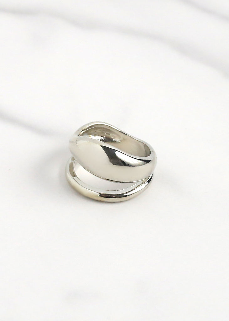 Double Wave Ring Silver - Size 17 JEWELRY - Shop Miss A