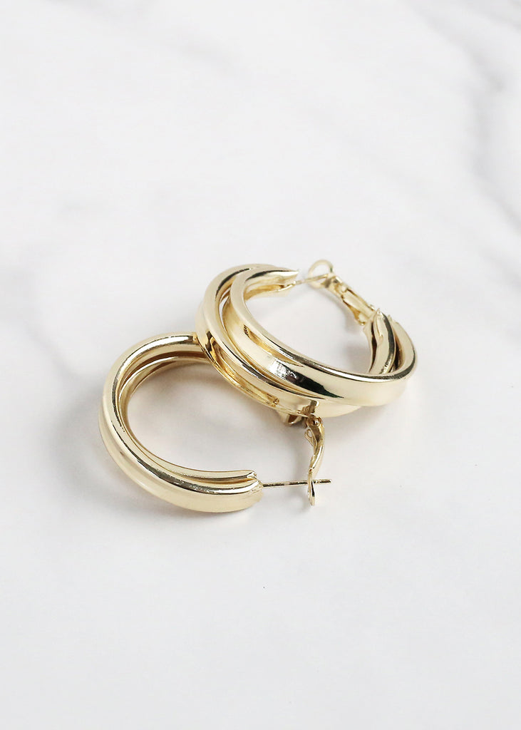 Layered Hoop Earring Gold JEWELRY - Shop Miss A