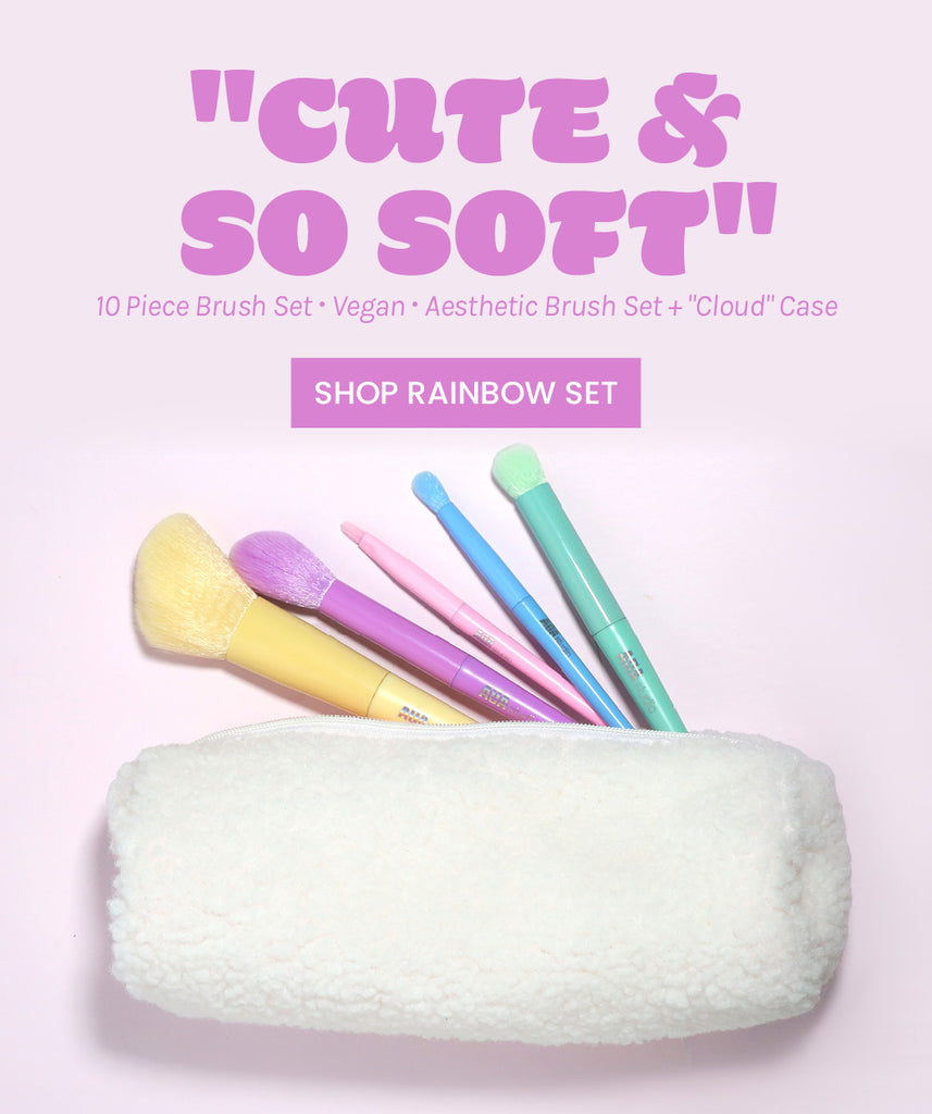 AOA 10-Piece Rainbow Brush Set + Cloud Travel Bag