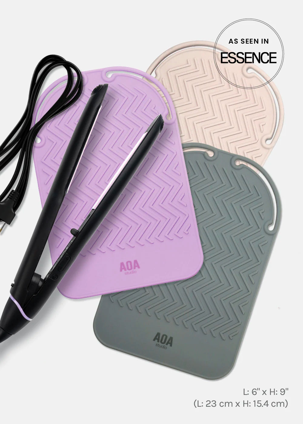 1 Flat Iron Travel Case Heat Resistant Silicone Mat for Hair