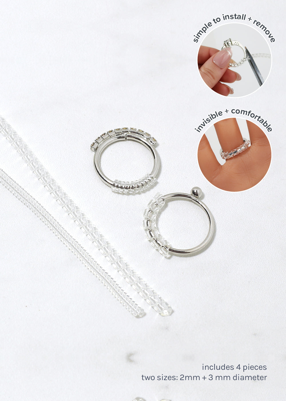 3 Sheets Ring Adjuster for Loose Rings DIY Invisible Indonesia