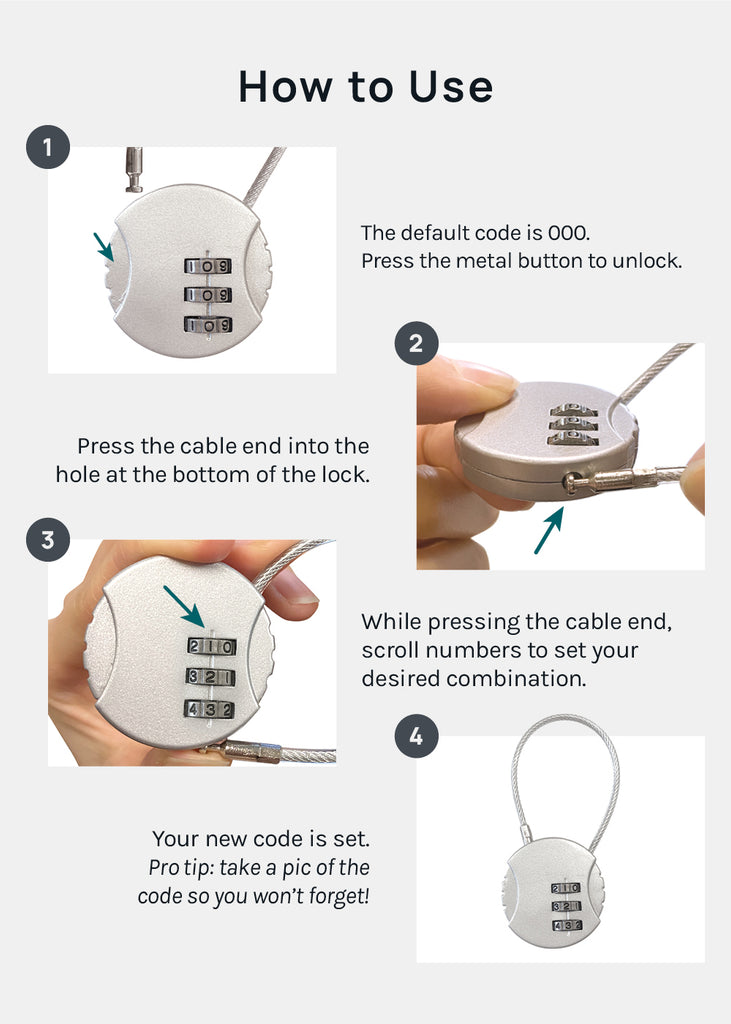 Official Key Items Anti-theft Cable Lock  LIFE - Shop Miss A