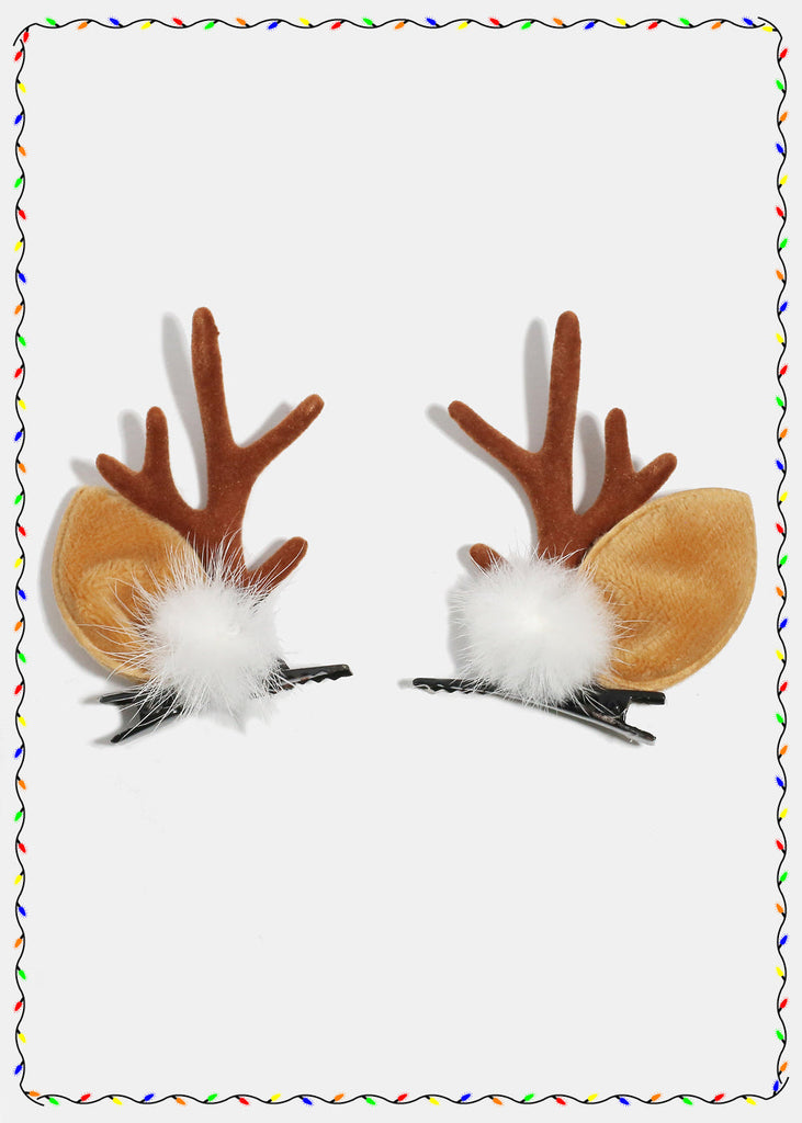 Miss A Christmas Hair Clips - Fur Antlers  HAIR - Shop Miss A