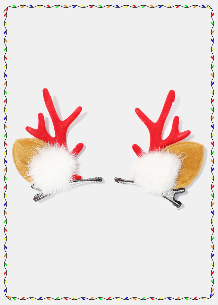 Miss A Christmas Hair Clips - Red Antlers  HAIR - Shop Miss A