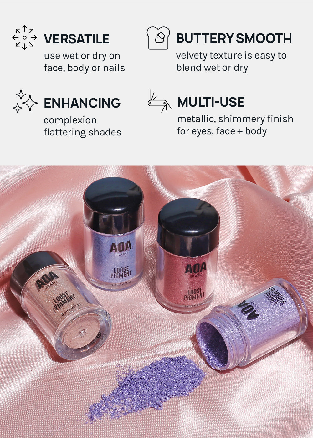 AOA Loose Pigment Powders- Fantasy Tones – Shop Miss A