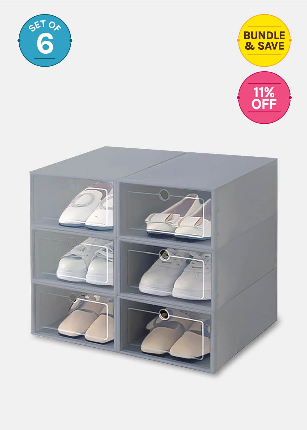 Set of 6 hot Stackable Shoe Storage Boxes