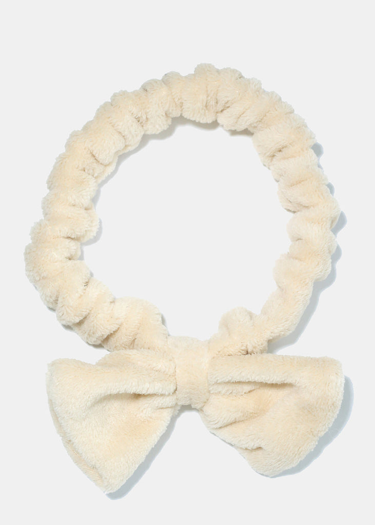 Spa Headband with Bow Beige HAIR - Shop Miss A