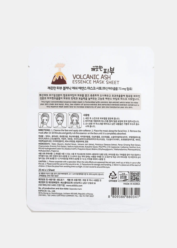 ESFOLIO Pure Skin Essence Mask - Volcanic Ash Skincare - Shop Miss A