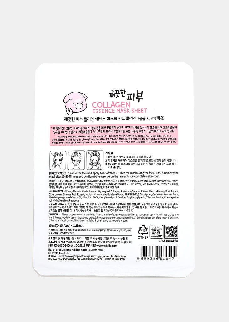 ESFOLIO Pure Skin Essence Mask- Collagen  COSMETICS - Shop Miss A